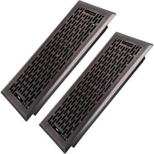 4x12 Floor Register 2-Pack - Heavy Duty Walkable Vent Covers - Oil Rubbed Bronze
